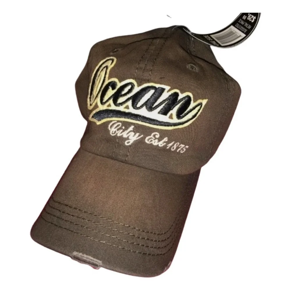 NEW! Brown Ocean City Ball Cap Hat Baseball Cap Vacation Unisex